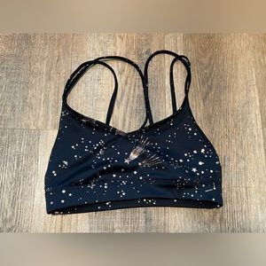 Old Navy Go-Dry sports bra strappy celestial stars racerback crossover